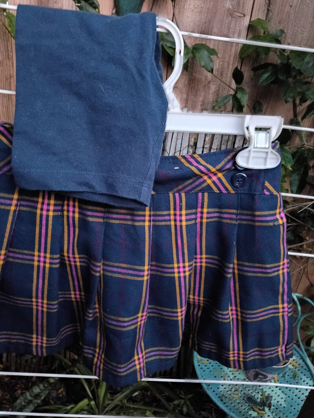 Garanimals Navy Plaid School Skirt with Yellow & Pink Accents